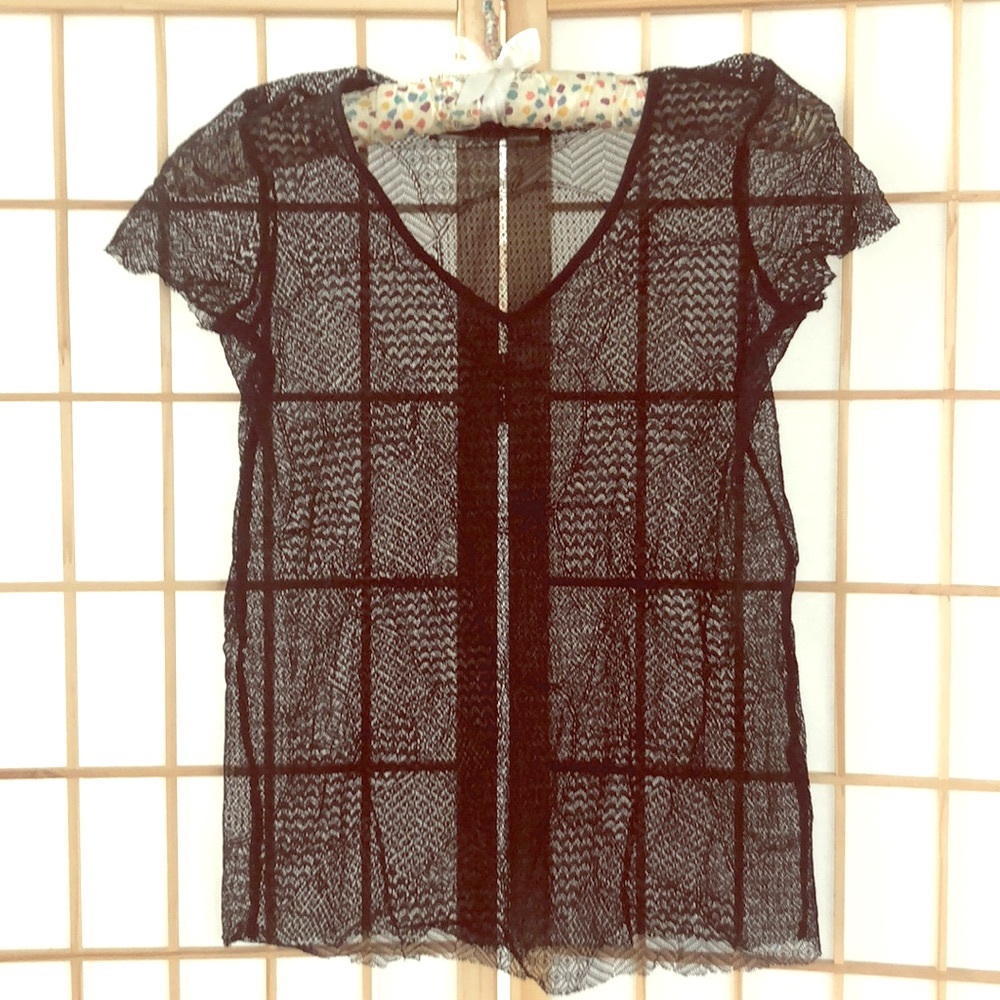 AllSaints Black Lace Top size 2